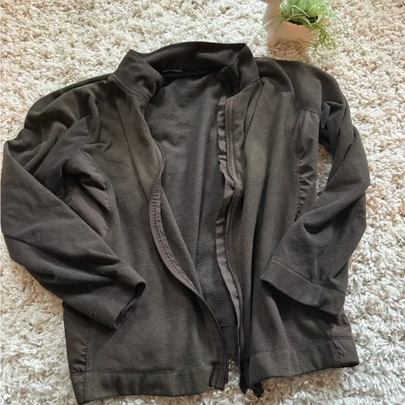 Danskin super cute dark brown fall fleece zip up women’s athletic jacket… - Picture 3 of 5